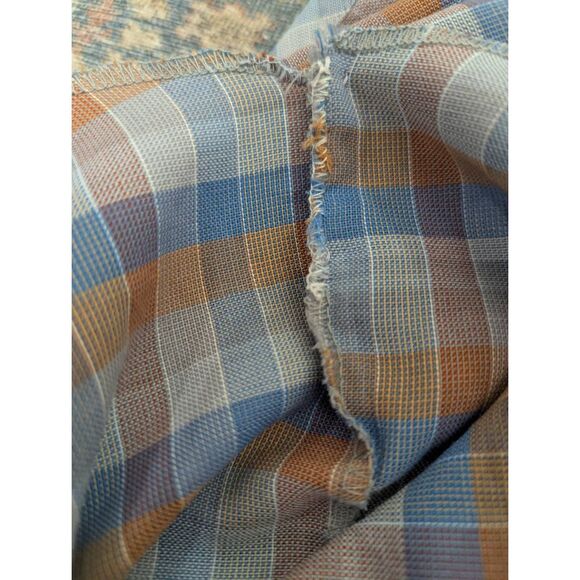 Vintage 70s Tem Tex Pearl Snap Western Shirt Mens M Plaid Check Cowboy Sawtooth - Picture 10 of 11